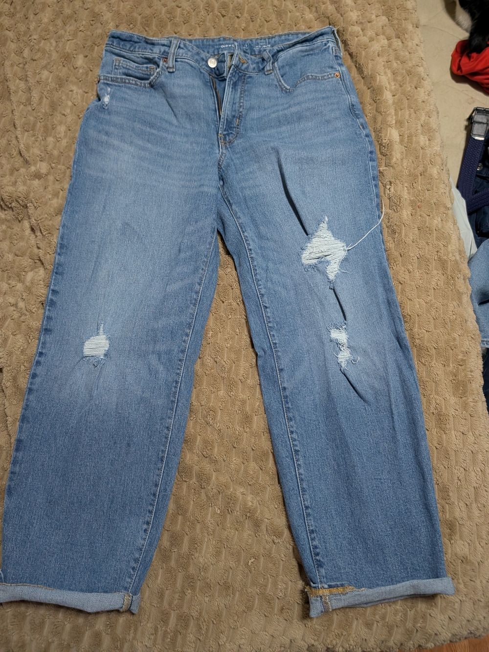 Old Navy Light Blue Boyfriend Jeans with Distressing